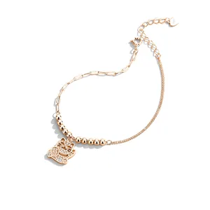New Chinese Style S925 Sterling Silver Lucky Cat Bracelet For Women With Zirconia Rose Gold White Gold Fashion Jewelry Gift