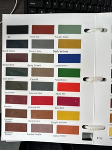 Detailed color chart for waterproof PU mini storage bags showing 24 different material swatches