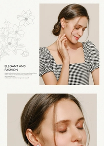 Elegant s925 silver opal stud earrings on model showing delicate and minimalist style