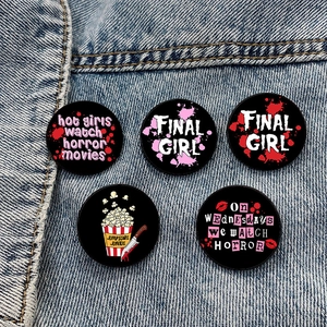 Horror Movie Lover Brooches Mixed Materials Printed Badges Fantasy Cartoon Pins For Women Halloween Party Decorative Jewelry