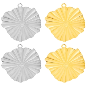 Irregular Flower Pendant 304 Stainless Steel Textured Lotus Leaf Charms For DIY Necklace Bracelet Making Gold Plated