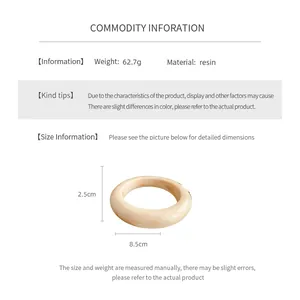 Detailed size specifications for marble-textured resin bangle with weight and dimensions