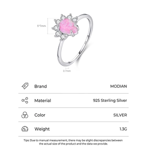 S925 sterling silver ring featuring a pink teardrop opal and white accent diamonds