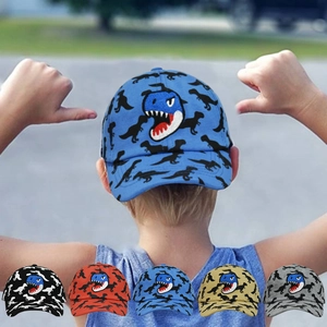 Cappellino Da Baseball Per Bambini Cotone Ricamo Dinosauro Stampa Silhouette Cappello Estivo All'aperto Ragazzi Ragazze
