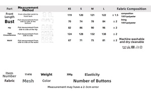 Detailed size guide and fabric composition chart for the sequin midi dress