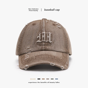 Cappello Da Baseball Distressed Cotone Lavato Ricamo Lettere Regolabile Cappello Da Sole All'aperto Streetwear Uomo Donna