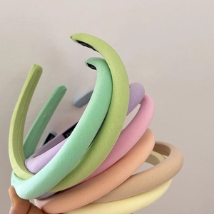 Padded pastel macaron headbands set made of handmade soft fabric for women hair styling
