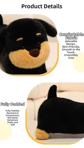 Detail of plush dog toy featuring soft skin-friendly fabric and full elastic padding