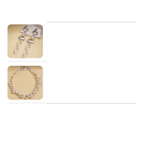 Detailed size and material specification chart for baroque pearl necklace and earrings