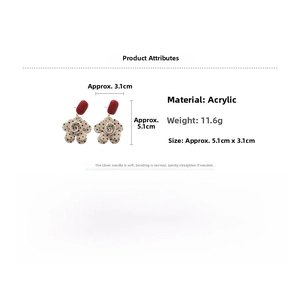 Detailed view showing floral resin pendant size dimensions and silver needle material