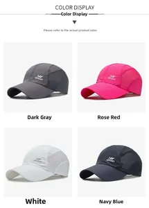 Cappellini sportivi traspiranti in quattro colori con mesh e logo sportivo