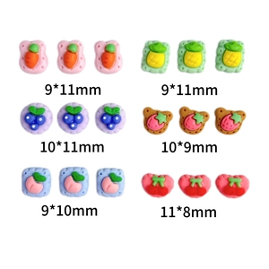 Resin fruit and cookie charms for DIY crafts and nail art in various fruit shapes