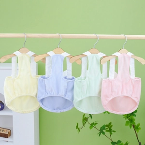 Puppy physiological pants in four colors made of ribbed cotton with white straps