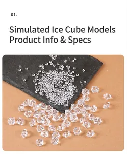 Clear acrylic crushed ice cubes and geometric fake ice models for DIY food display