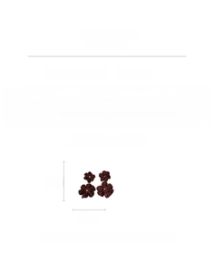 Detailed size view of woven flower earrings measuring 5.9cm in height and 3.1cm in width