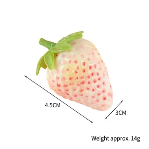 Realistic creamy white PVC strawberry model for painting and still life sketching