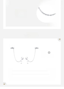 Vue détaillée du clip d'oreille anti-perte en argent S925 avec chaîne de 6,5 cm pour AirPods