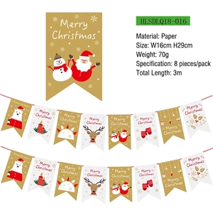 Detail of cartoon Christmas paper banner showing festive patterns and 3m length specs