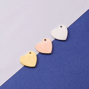 Heart Shape Stainless Steel Pendant Mirror Polished Blank Engravable Charm For DIY Jewelry Making