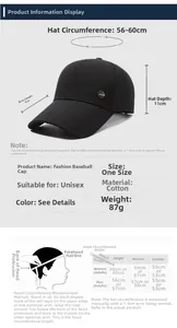 Guida alle taglie del cappellino da baseball con lunghezza visiera e circonferenza testa