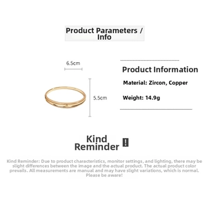 Detail view of 18k gold plated bangle with zircon stones and bead edge design specifications