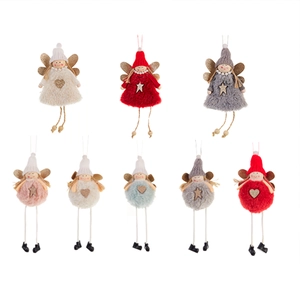 Plush Christmas angel tree ornaments in diverse colors for festive holiday home decoration