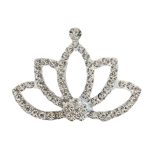 Silver crown hair comb with sparkling rhinestones for girl princess performances