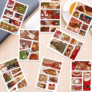 8 Blatt handgezeichnete Weihnachtsaufkleber für DIY-Scrapbooking und Planer