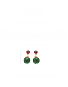 Vue détaillée de boucles d'oreilles vintage en résine et céramique avec tige en argent