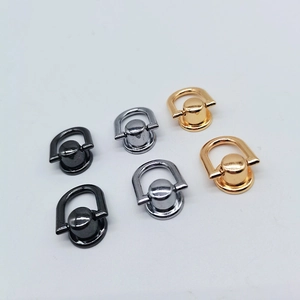 Pack de 6 remaches con anillo en D giratorio en oro, plata y negro para bolsos y fundas