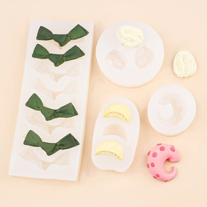 3D handmade silicone mold set for noodle, dumpling and bow shapes, DIY resin and gypsum craft