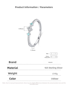 Macro detail of S925 sterling silver ring with dimensions and diamond weight specs