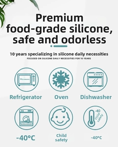 Detail of food-grade silicone safety features for microwave, oven and dishwasher