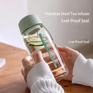 Bouteille D'eau Sportive Portable En Plastique PC Anti-Fuite Avec Infuseur À Thé En Acier Inoxydable Pour Fitness Plein Air