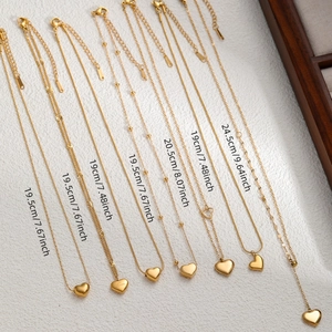 Collana Con Ciondolo A Cuore Acciaio Al Titanio Placcato Oro Minimalista Elegante Girocollo Gioielli Da Donna