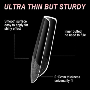 Professional 0.13mm ultra thin matte ballerina false nail tips in a 600-piece bulk set