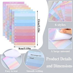 Blocco note to-do list arcobaleno con 10 righe e carta facile da strappare per la pianificazione