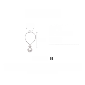 Detailed size specifications for hollow teardrop pendant necklace with zircon crystals