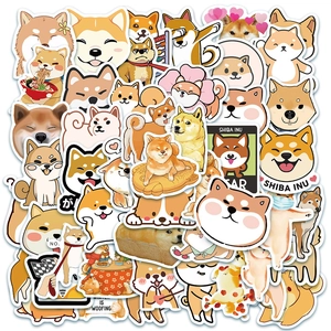 50 pieces of waterproof Shiba Inu stickers for laptop, skateboard and luggage decoration