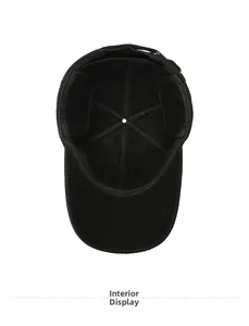 Detail view of thick fleece lining and ear protection inside the winter baseball cap
