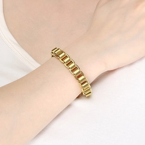 Bracelet En Chaîne De Boîte En Acier Inoxydable Bijoux Punk Géométriques Industriels Pour Hommes Femmes Fermoir