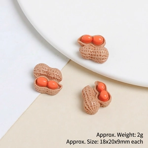 Detailed close-up of 18x20mm resin peanut miniatures for DIY crafts and phone cases