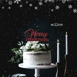 Red Merry Christmas acrylic cake topper 12cm width decoration for holiday party