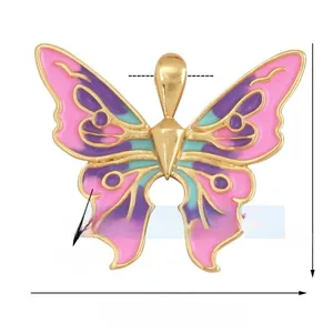 Detailansicht des bunten Schmetterlingsanhängers mit Maßen von 30mm x 25mm für Schmuck