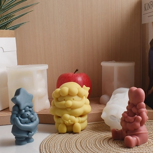 3D Kerstman en ster hart siliconen mallen set voor kerstkaarsen en gips DIY ambachten