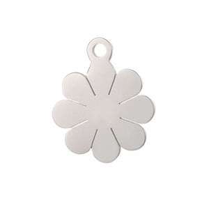 Polished silver stainless steel hollow rose flower pendant for DIY jewelry making