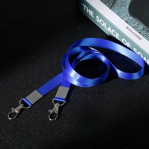 Polyester Lanyard With Dual Metal Lobster Clasps For ID Badge Holder Thickened Neck Strap For Office School Modern Style