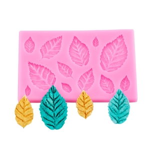 Pink silicone flower and leaf mold for DIY fondant chocolate cake decorating