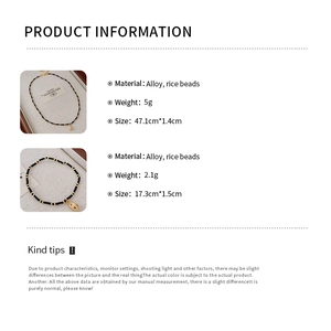 Size and material specifications for shell necklace and bead bracelet jewelry set