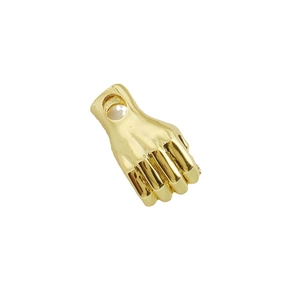 Exquisite gold fist-shaped jewelry pendant with polished metal finish for DIY necklaces